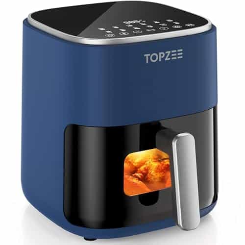TOPZEE Air Fryer 12-in-1, Compact & Large 5.5-Qt Airfryer, 100-400℉ Precise Heat, 360°Hot Air Circulation, 95% Less Oil, Quick Easy Meals, Bake, Dry, Reheat, Frozen, Broil, Proof